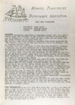 Atlantic Provinces Numismatic Association Newsletter (1965 – 1968)