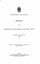 Report of the Master of the Royal Canadian Mint for the Calendar Year 1950 (1951)