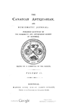 The Canadian Antiquarian and Numismatic Journal, Series 1, Vol. 02 (1873-1874)
