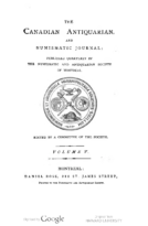 The Canadian Antiquarian and Numismatic Journal, Series 1, Vol. 05 (1876-1877)