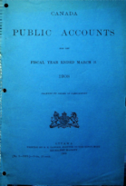 Canada Public Accounts for the Fiscal Year Ended March 31 1908