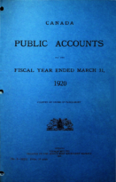 Canada Public Accounts for the Fiscal Year Ended March 31 1920