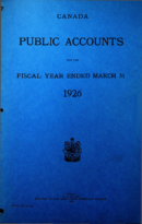 Canada Public Accounts for the Fiscal Year Ended March 31 1926