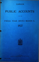 Canada Public Accounts for the Fiscal Year Ended March 31 1927