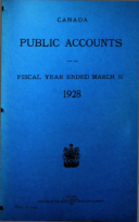 Canada Public Accounts for the Fiscal Year Ended March 31 1928