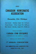 1960 Canadian Numismatic Association Convention Sale Catalogue, Canada Coin Exchange (August 18-20, 1960)