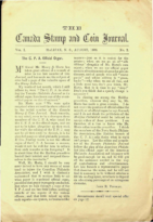 Canada Stamp and Coin Journal, Vol. 1, 2 (August 1888)