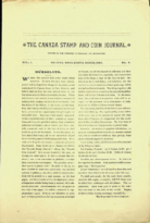 Canada Stamp and Coin Journal, Vol. 1, 9 (March 1889)