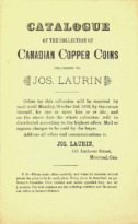 Catalogue of the Collection of Canadian Copper Coins Belonging to Jos. Laurin, Laurin, Joseph (1892)