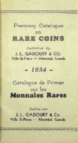 Premium Catalogue on Rare Coins, J.L. Gadoury & Co. (1934)