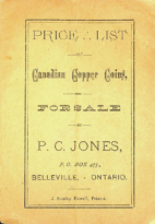 Price List of Canadian Copper Coins For Sale by P.C. Jones, Jones, P.C. (nd)