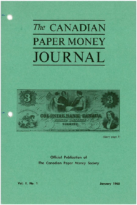 Canadian Paper Money Journal, Vol. 01, 1 (January 1965)