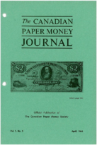 Canadian Paper Money Journal, Vol. 01, 2 (April 1965)