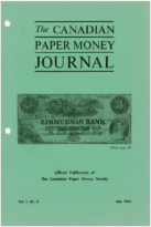 Canadian Paper Money Journal, Vol. 01, 3 (July 1965)