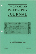 Canadian Paper Money Journal, Vol. 01, 4 (October 1965)