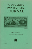 Canadian Paper Money Journal, Vol. 03, 1 (January 1967)