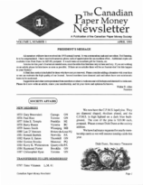 Canadian Paper Money Newsletter, Vol. 02, 1 (April 1994)
