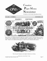 Canadian Paper Money Newsletter, Vol. 02, 4 (December 1994)