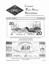 Canadian Paper Money Newsletter, Vol. 04, 3 (September 1996)