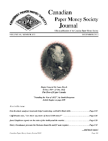 Canadian Paper Money Society Journal, Vol. 48, 135 (December 2012)
