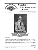 Canadian Paper Money Society Journal, Vol. 49, 139 (December 2013)