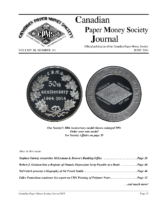Canadian Paper Money Society Journal, Vol. 50, 141 (June 2014)