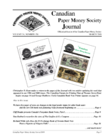 Canadian Paper Money Society Journal, Vol. 54, 156 (March 2018)