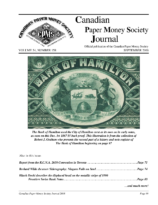 Canadian Paper Money Society Journal, Vol. 54, 158 (September 2018)