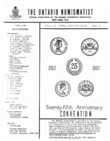 The Ontario Numismatist, Vol. 26, Special Convention Issue (1987)