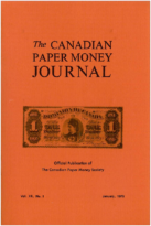 Canadian Paper Money Journal, Vol. 12, 1 (January 1976)