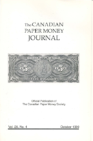 Canadian Paper Money Journal, Vol. 26, 4 (October 1990)