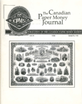Canadian Paper Money Journal, Vol. 34, 118 (1998)