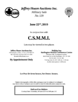 Military Sale No. 129 in Conjunction with CSMMI, Jeffrey Hoare Auctions (June 22, 2019)
