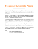 Occasional Numismatic Papers, no. 1 (April 2022)