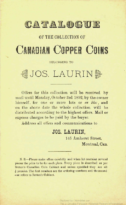 Catalogue of the Collection of Canadian Copper Coins Belonging to Jos. Laurin, Laurin, Joseph (1892)