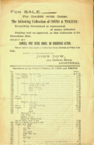 For Sale for Cash with Order the Following Collection of Coins & Tokens, Dow, John (March 30, 1903)