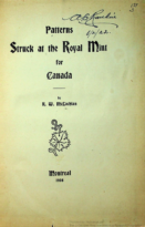 Patterns Struck at the Royal Mint for Canada, McLachlan, R. W. (1908)