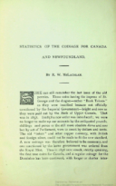 Statistics of the Coinage for Canada and Newfoundland, McLachlan, R.W. (1890)